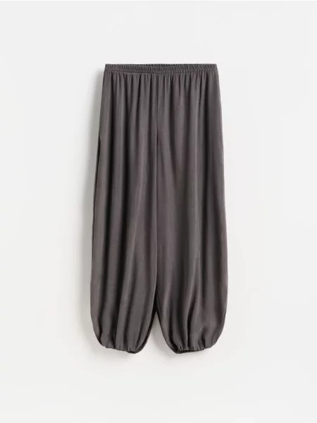 Reserved Pantaloni balloon cu modal negru-antracit negru