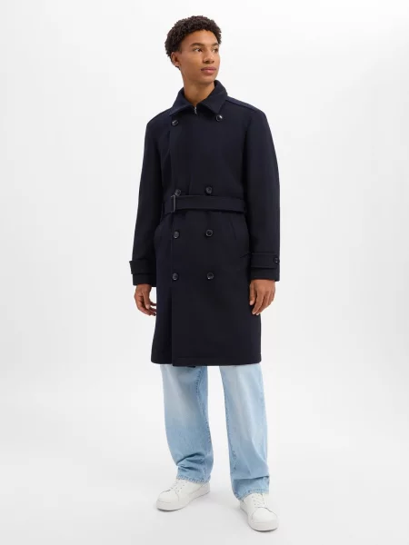 Finshley & Harding London płaszcz wełniany Mężczyźni 46 niebieski