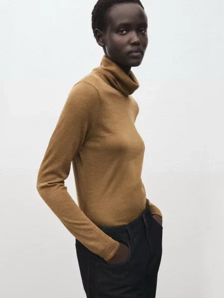 Водолазка MANGO акрил/вовна коричневий