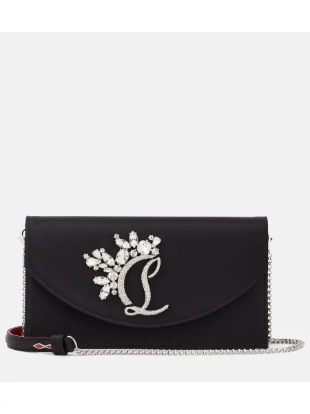 Usnjena pisemska torbica Christian Louboutin črna