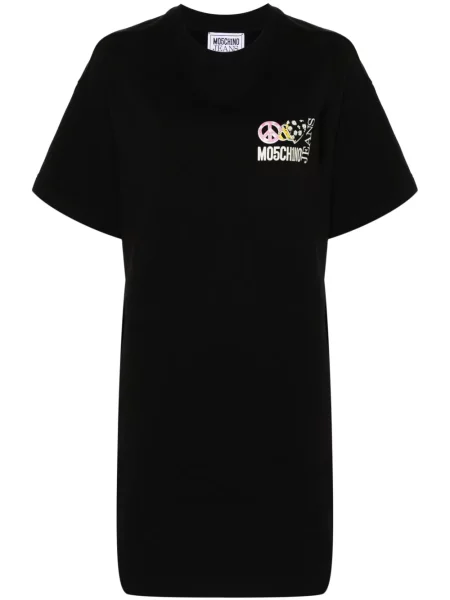 Rochie din denim Moschino Jeans cu imagine de costum negru