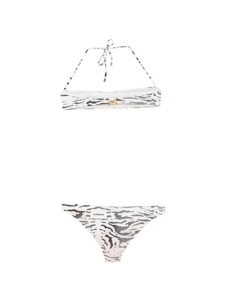 Bikini Balmain cu imagine cu dungi de tigru alb