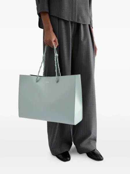 Geantă shopper Jil Sander din piele albastru