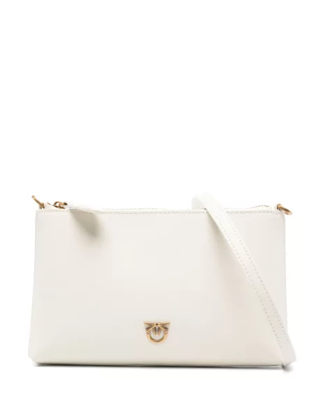 Δερμάτινος clutch Pinko χωρίς τακούνι με αυτόγραφο λευκό