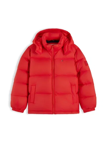 Tommy Hilfiger péřová bunda dětská červená