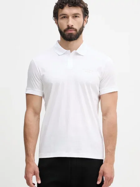 Tricou polo Boss Green alb