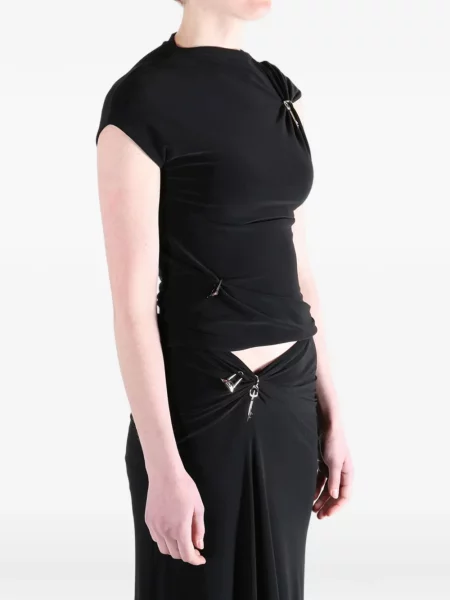 Top Grace Ling drapowany czarny