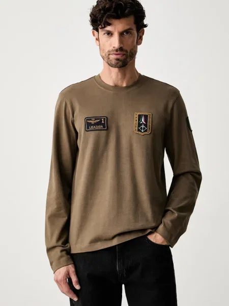 Tricou cu mânecă lungă Aeronautica Militare verde