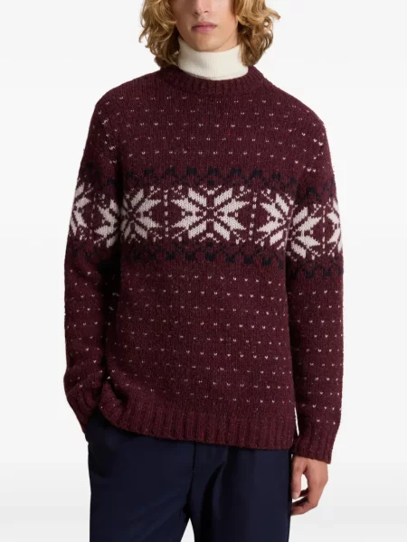 Pulover Woolrich din jacard roșu