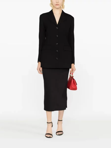 Vilnonis vienakrūtis švarkas Dolce & Gabbana juoda