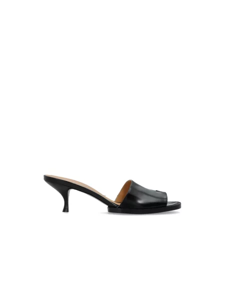 Klapki mules Maison Margiela skórzane czarne