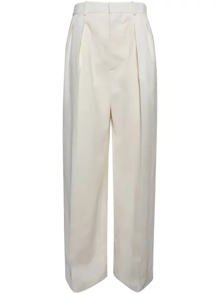 Pantaloni cu talie joasă Wardrobe.nyc cu talie joasă alb