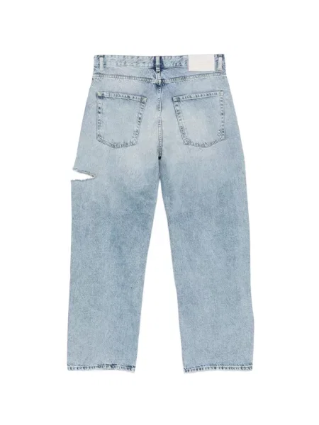 Traperice ravnih nogavica Icon Denim s izlizanim efektom plava