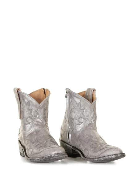 Botine Mexicana din piele cowboy argintiu