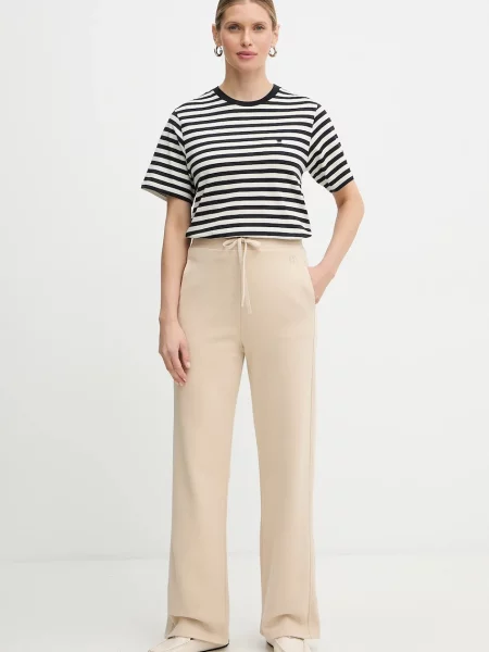 Weekend Max Mara spodnie dresowe VOLIERA gładkie beżowy