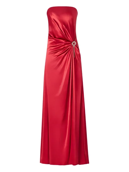 Rochie Genny din satin de cristal de costum roșu