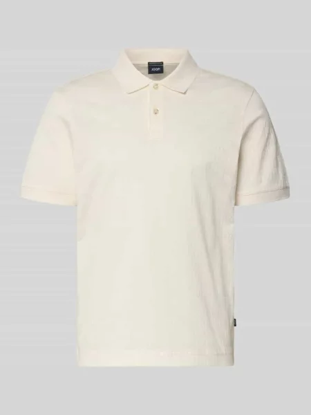 Koszulka polo o kroju nowoczesnym z fakturowanym wzorem model Roberto' Joop! Collection biała