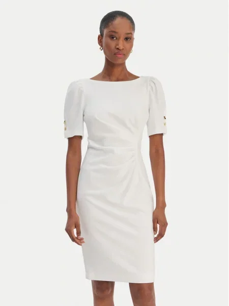 DKNY Cocktail obleka Écru