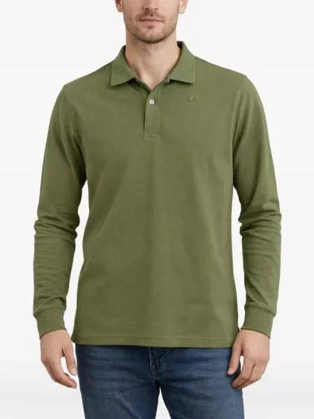 Lung tricou polo K-way verde