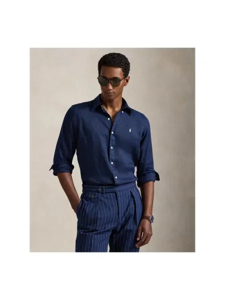 Koszula casualowa o kroju regular fit z czystego lnu Polo Ralph Lauren granatowa