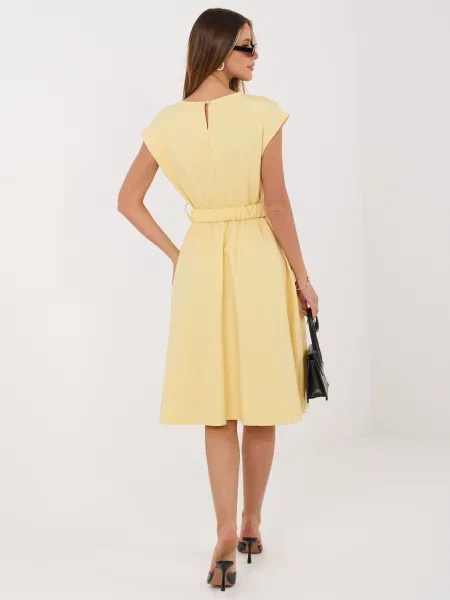 Cu centură rochie midi Italy Moda galben