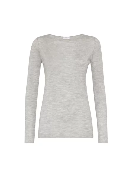 Jedwabny top Brunello Cucinelli szary