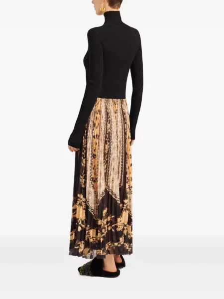 Rochie maxi La Doublej tricotate plisată de costum negru