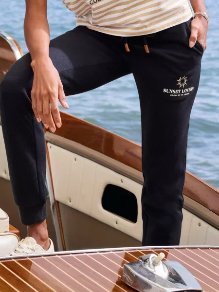 H.I.S Pantaloni bej / negru alb