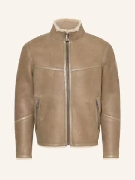 Belstaff Kožená Bunda Highland hnědá béžová
