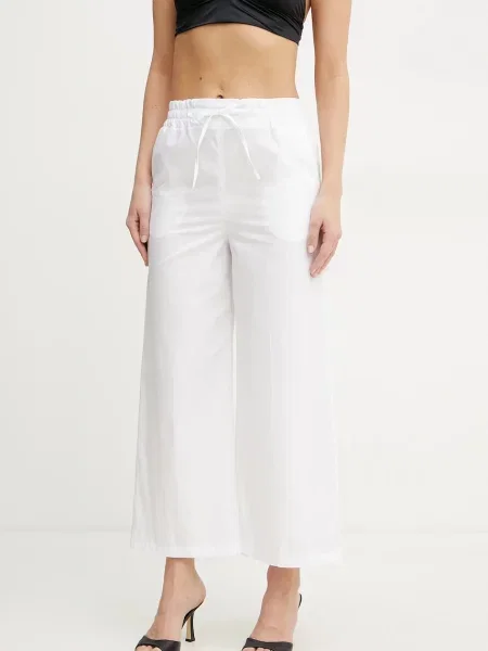Marella pantaloni de Emme by Marella femei lat high waist alb