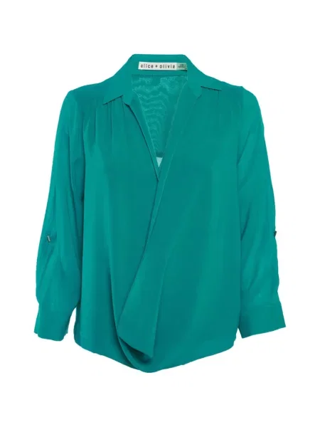 Lung bluză Alice + Olivia drapată albastru