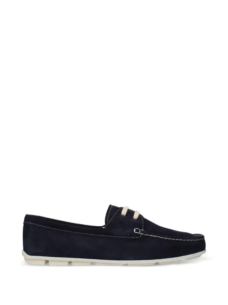 Fűzős szarvasbőr loafer Prada kék