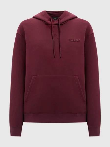 Худі з фактурним логотипом Mackage бордове