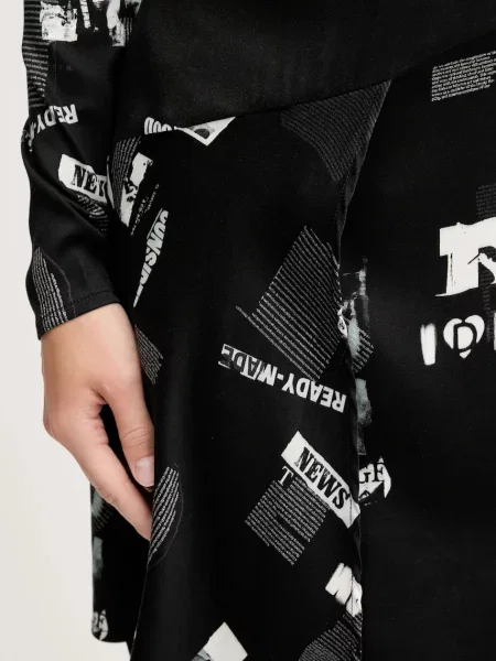 Платье мини Desigual клеш черное