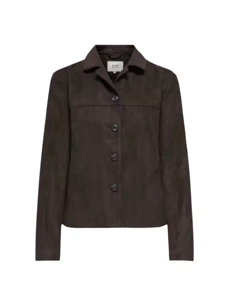 JDY Geacă de primăvară-toamnă JDYNICO FAUX SUEDE JACKET OTW SGO NOOS închis maro