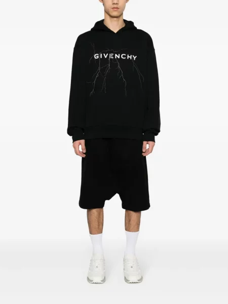 Raštuotas džemperis su gobtuvu Givenchy juoda