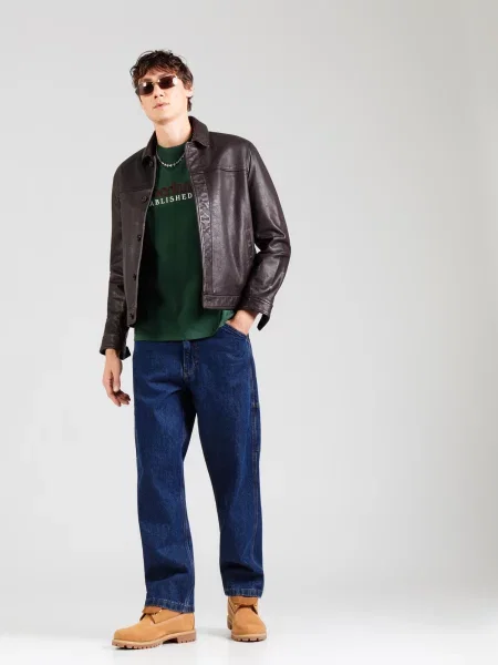 TIMBERLAND Tričko ESTABLISHED hnedá / jedľová biela