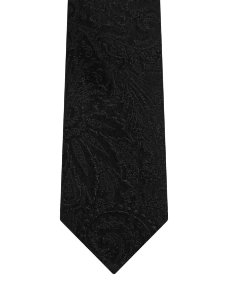 Jacquard kravata Etro s paisley uzorkom crna