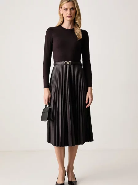 Twinset rochie plisată maro