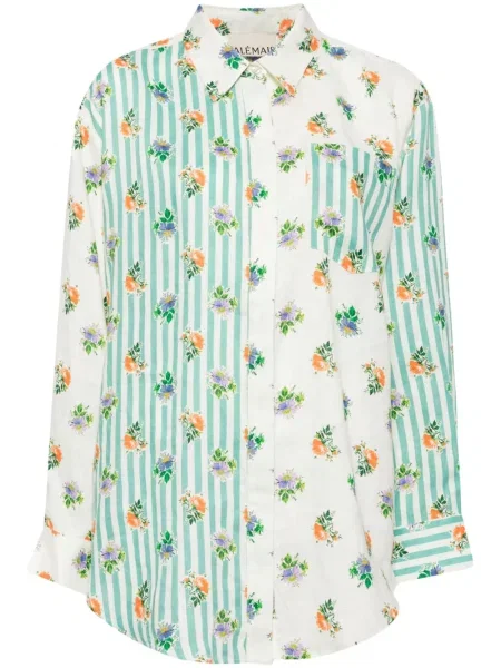 Cămașă Alemais de in cu model floral cu imagine