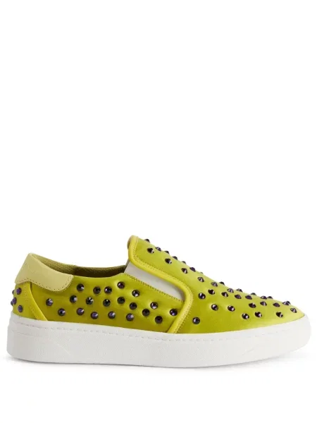 Sneakerși Giuseppe Zanotti din piele slip-on cu tepi verde