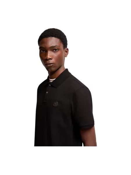 Koszulka polo Moncler z logo czarna