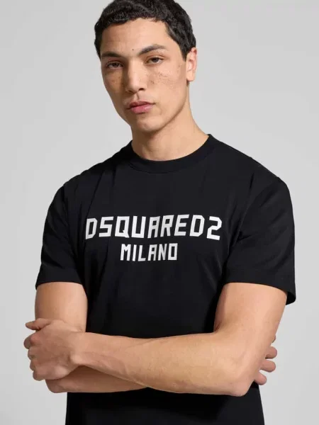 T-shirt o kroju cool fit z czystej bawełny Dsquared2 czarna