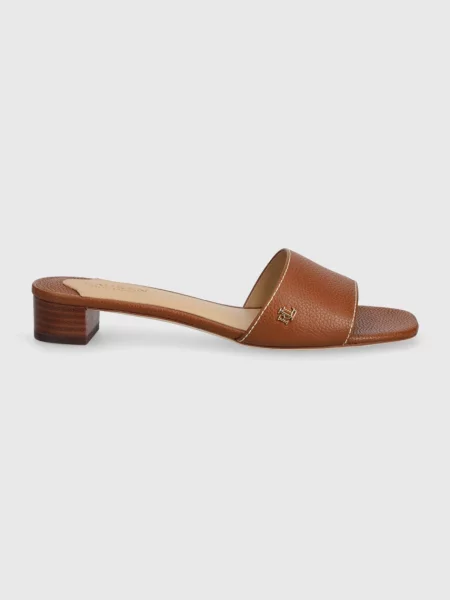 Papuci Lauren Ralph Lauren din piele maro