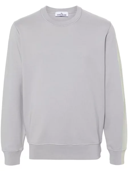 Hanorac Stone Island cu dungi cu imagine gri