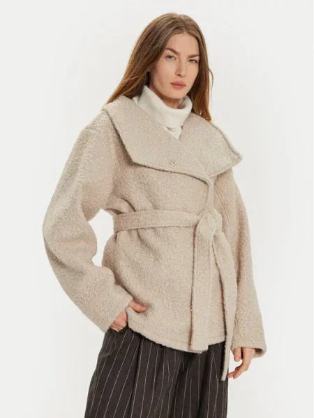 Gina Tricot Palton de iarnă Oversize bej