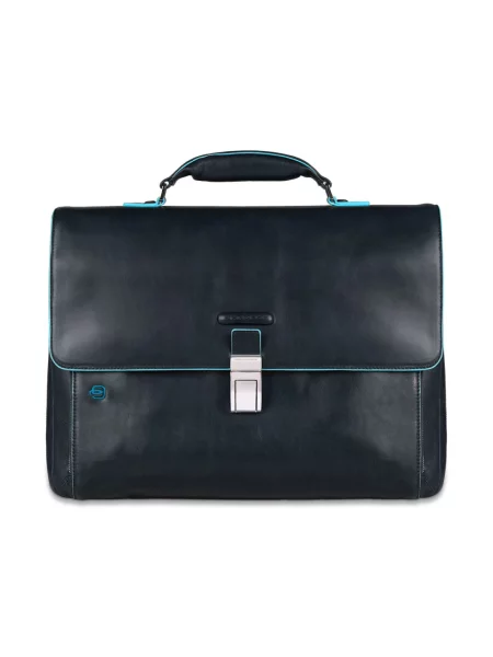 Torba na laptopa Piquadro skórzana niebieska