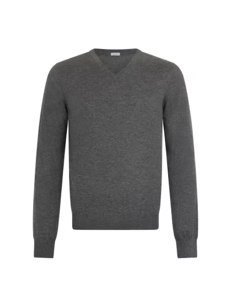 Sweter Malo z dekoltem w serek szary