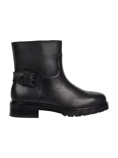 Botki Tommy Hilfiger skórzane czarne