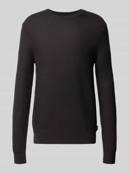 Sweter z dzianiny z mieszanka wełny model Bennino' Joop! Collection czarny